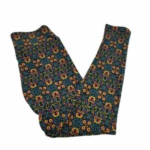 LuLaRoe Blue Floral Leggings TC